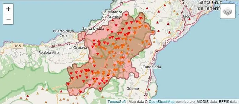 incendie à tenerife