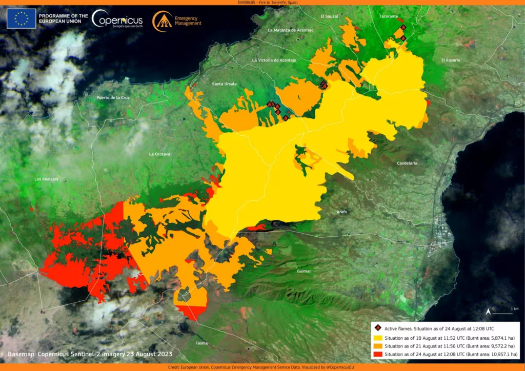 incendie à ténérife